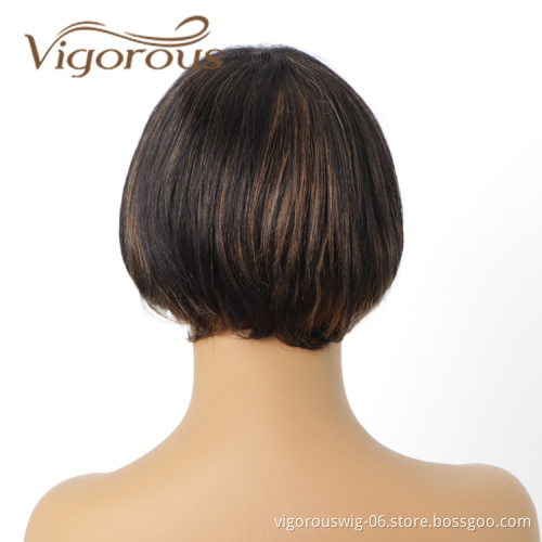Short Bob Black Mixed Blonde Human Hair Products Buyers Of Usa Straight Expensive 100% Real Brazilian Human Hair Wig